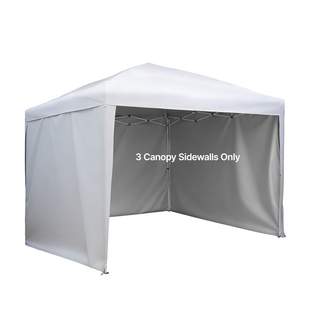 VEVOR Canopy Sidewalls, Fit for 10 x 10 ft Pop Up Canopy Tent, Tent Side Walls with Waterproof and Sunlight Protection Layer for Outdoor Event Tents, Vendor Booths, Camping (3 Sidewalls Only, White)