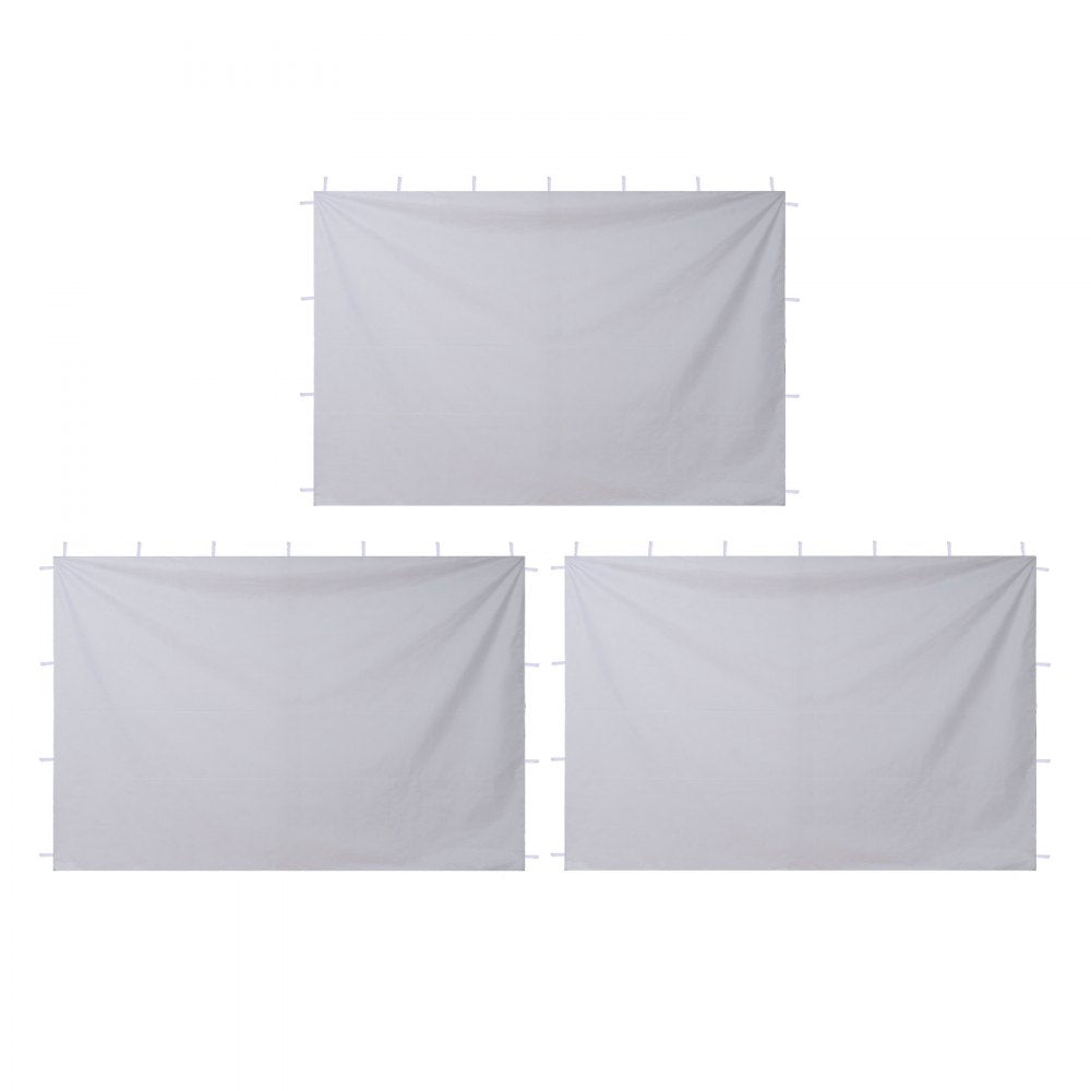 VEVOR Canopy Sidewalls, Fit for 10 x 10 ft Pop Up Canopy Tent, Tent Side Walls with Waterproof and Sunlight Protection Layer for Outdoor Event Tents, Vendor Booths, Camping (3 Sidewalls Only, White)