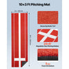 VEVOR Softball Pitching Mat, 10x3 ft Baseball Pitching Rubber Mound, Antifade Turf and Antislip Foam Backing Portable Training Aid, Fastpitch Equipment for Pitchers Indoor Outdoor Practice, Red