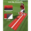 VEVOR Softball Pitching Mat, 10x3 ft Baseball Pitching Rubber Mound, Antifade Turf and Antislip Foam Backing Portable Training Aid, Fastpitch Equipment for Pitchers Indoor Outdoor Practice, Red