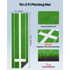 VEVOR Softball Pitching Mat, 10x3 ft Baseball Pitching Rubber Mound, Antifade Turf and Antislip Foam Backing Portable Training Aid, Fastpitch Equipment for Pitchers Indoor Outdoor Practice, Green