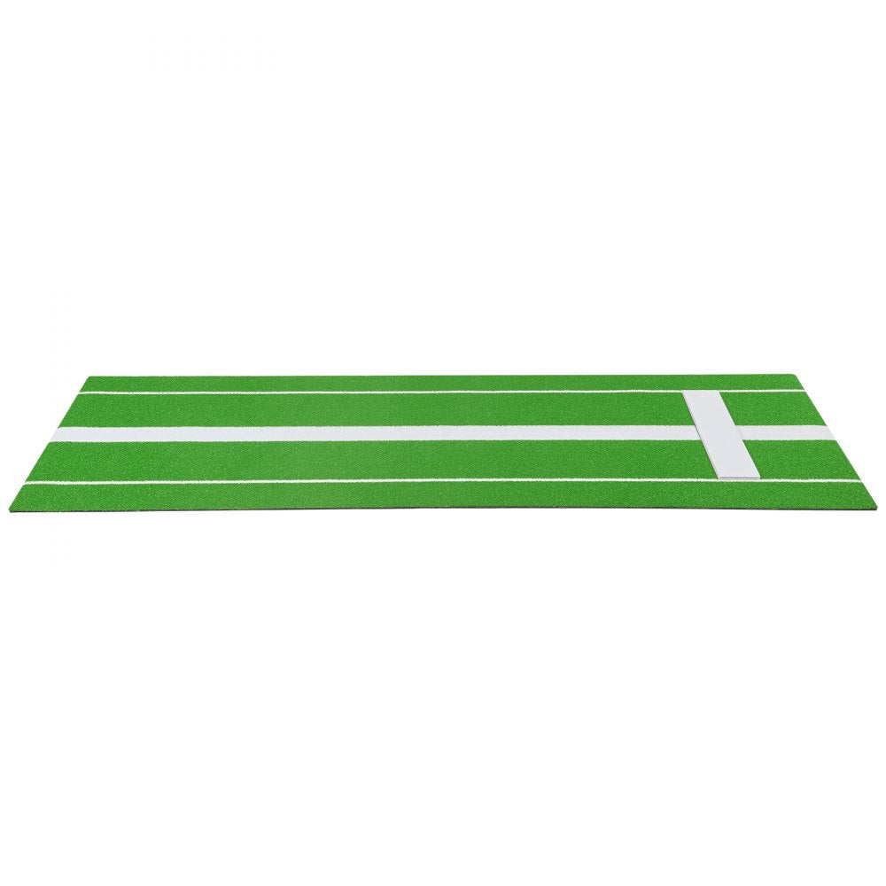 VEVOR Softball Pitching Mat, 10x3 ft Baseball Pitching Rubber Mound, Antifade Turf and Antislip Foam Backing Portable Training Aid, Fastpitch Equipment for Pitchers Indoor Outdoor Practice, Green