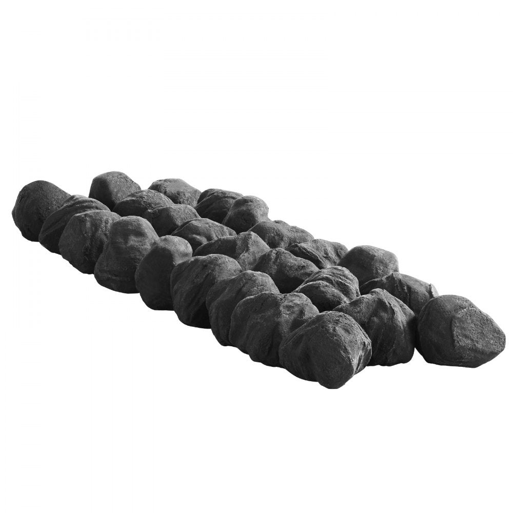 VEVOR Lava Rocks, 1.2-2.0 inch 25 Pcs Fire Stones Lava Rocks For Fire Pit, Reusable Fire Pit Stones Indoor and Outdoor Use, Decorative Firepit Rocks for Propane/Gas Fireplace,Stove,Courtyard,Camping