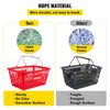 VEVOR Shopping Baskets, 12-Pack, Red, Sturdy Polyethylene with Handles and Stand, Size: 16.9"L x 11.8"W x 8.07"H, Suitable for Stores & Groceries - Capacity: 21 L/5.6 Gal