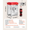VEVOR Popcorn Machine, 8oz Stainless Steel Kettle, 800W Commercial Countertop Popcorn Maker, 48 Cups per Batch Theater Style Popper, with 2-Button Control Glass Wall PC Door 1 Scoop 3 Spoons, Red