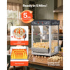 VEVOR Popcorn Machine, 8oz Stainless Steel Kettle, 800W Commercial Countertop Popcorn Maker, 48 Cups per Batch Theater Style Popper, with 2-Button Control Glass Wall PC Door 1 Scoop 3 Spoons, Black