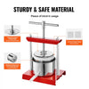 VEVOR Fruit Wine Press, 0.88 Gallon/3.36L, 2 Stainless Steel Barrels, Manual Juice Maker, Cider Apple Grape Tincture Vegetables Honey Olive Oil Making Press with T-Handle for Outdoor, Kitchen and Home
