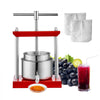 VEVOR Fruit Wine Press, 0.88 Gallon/3.36L, 2 Stainless Steel Barrels, Manual Juice Maker, Cider Apple Grape Tincture Vegetables Honey Olive Oil Making Press with T-Handle for Outdoor, Kitchen and Home