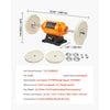 VEVOR 1/2HP Bench Buffer Polisher, 8-inch Bench Polishing Buffing Machine, 1725RPM/3450RPM Dual Speed Benchtop Polisher with 2PCS Cotton Wheels & Cast Iron Base for Metal, Jewelry, Wood Polishing