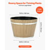 VEVOR Plant Pots, 4 Pack 11.81 inch Whiskey Barrel Planters with Drainage Holes, Large Outside Plastic Decoration Flower Pot Imitation Wine Barrel Design for Indoor Outdoor Garden Home Plants, Brown