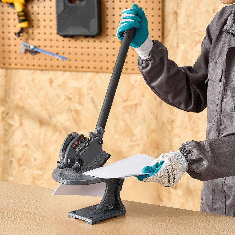 VEVOR Sheet Metal Shear, Manual Hand Shear, Throatless Benchtop Sheet Cutter for Multiple Purpose, with Solid Steel Frame, Mounting Type, Max Cutting Thickness 0.07 in for Steel Copper Rebar Aluminum
