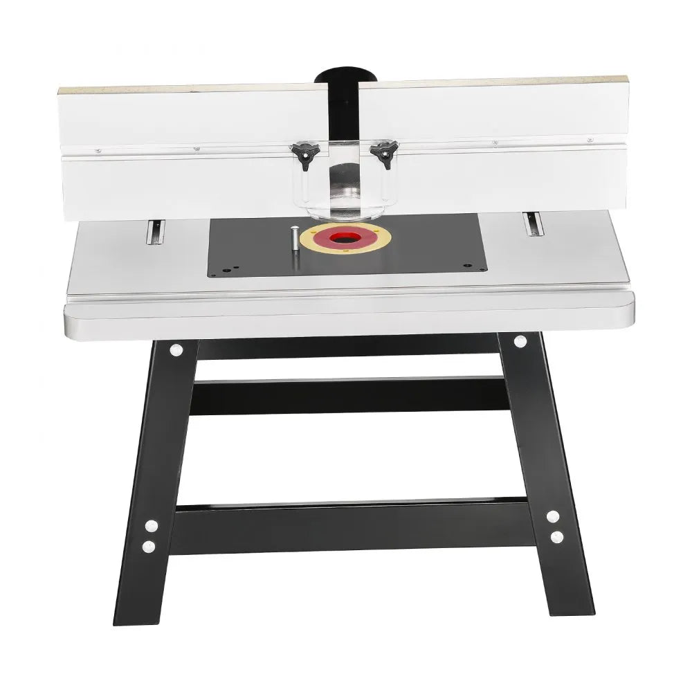 VEVOR Benchtop Router Table, 24 in x 15.7 in, Bench Top Routing Table with Adjustable Fence, MDF Top, Sturdy Metal Base, 2-1/2 in Dust Collection Port, Compatible with Routes & Various Drill Bits
