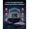 VEVOR Smart Battery Charger 25A 6V 12V 24V for Lithium LiFePO4 Lead-Acid, Compatible with Cars Motorcycles Mid-Size RVs, Trickle Charging Maintainer Desulfator, Charger with 3.8 Inch LCD Display