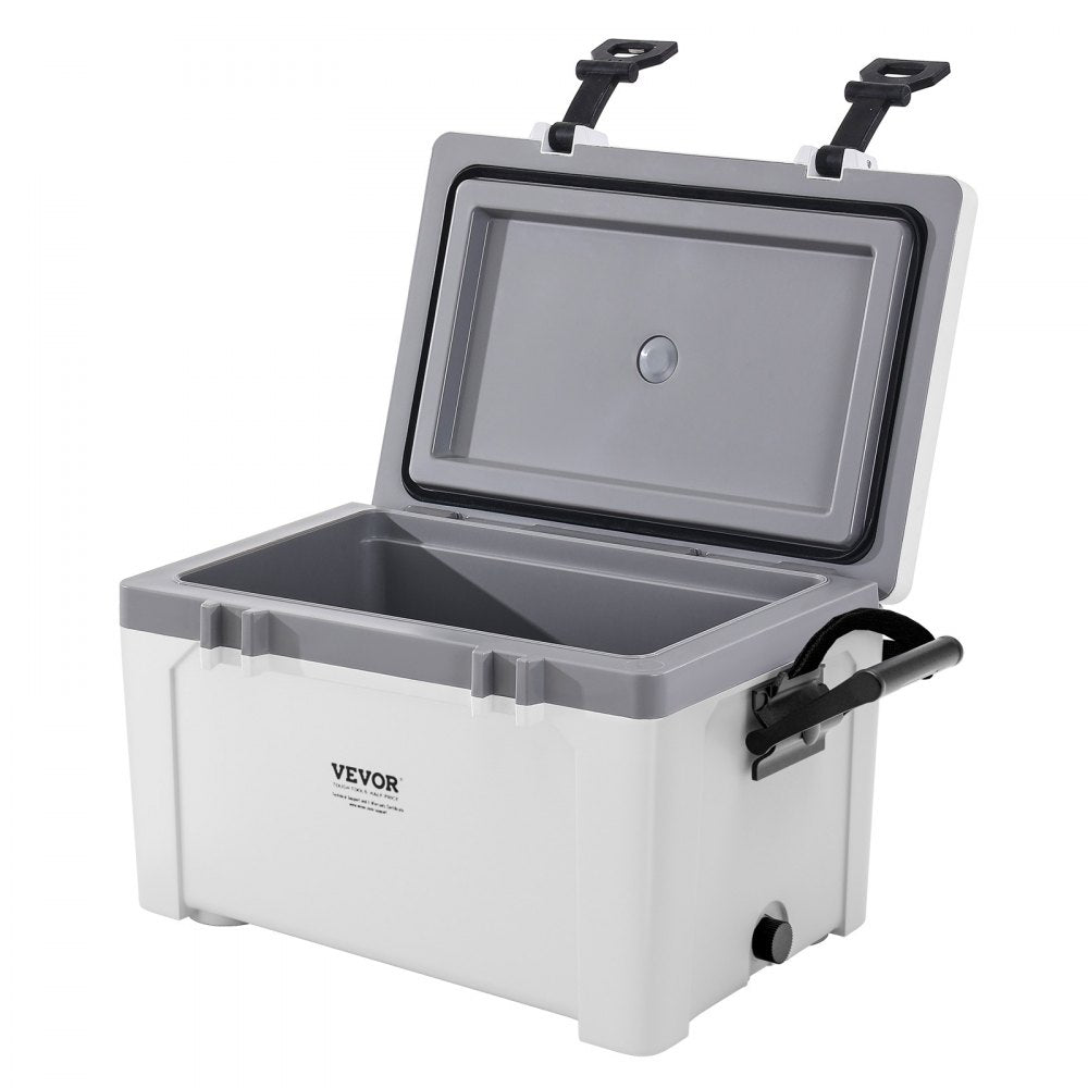 VEVOR Portable Cooler, 26 QT Hard Cooler with Ice Retention, Heavy-Duty Handles and Strap, Lightweight Rigid Material Insulated Portable Cooler, Suitable for Family Picnics and Short Trips