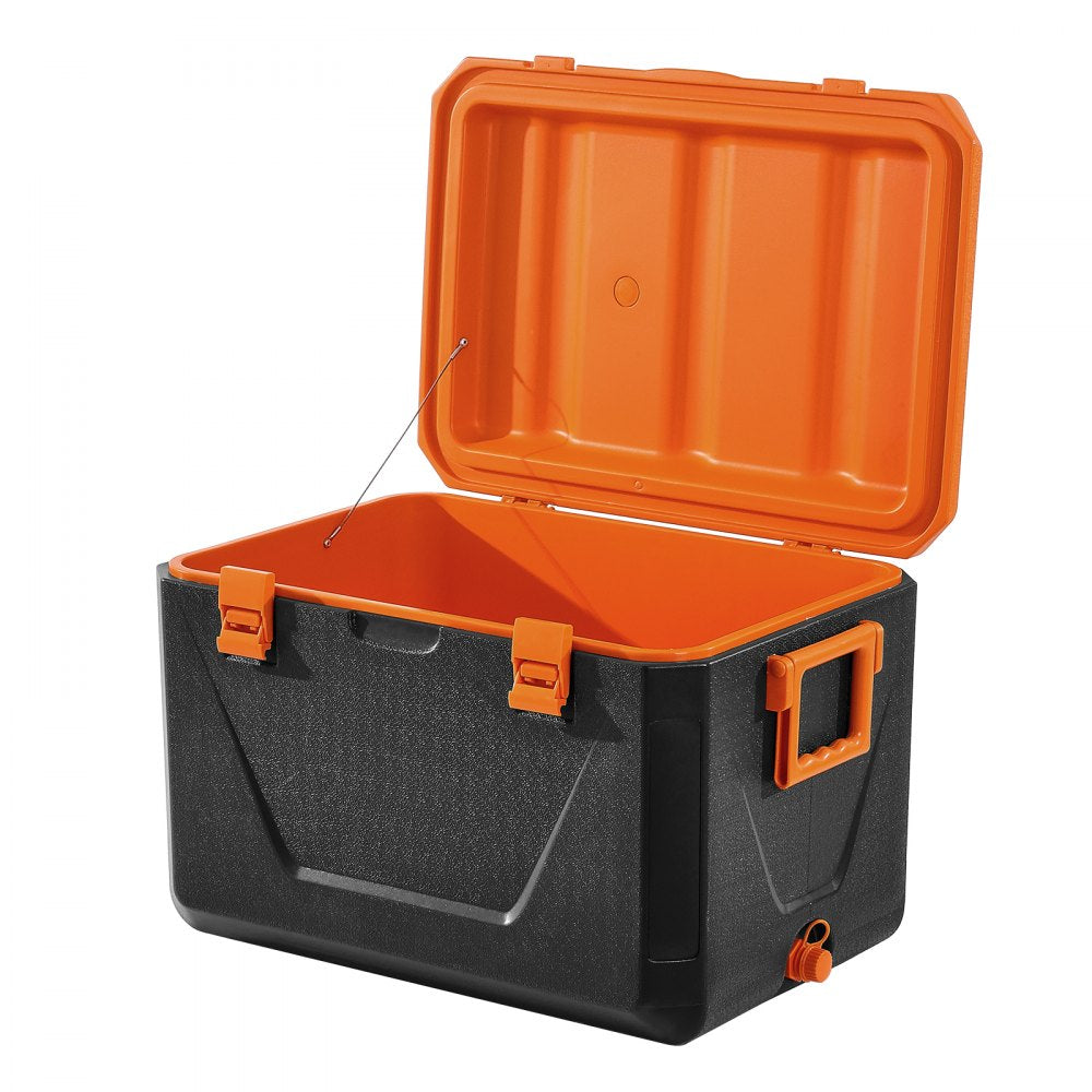 VEVOR Portable Cooler, 63 QT Hard Cooler with Ice Retention, Heavy-Duty Handles and Cup Holder, Lightweight Rigid Material Insulated Portable Cooler, Suitable for Family Picnics and Long Trips