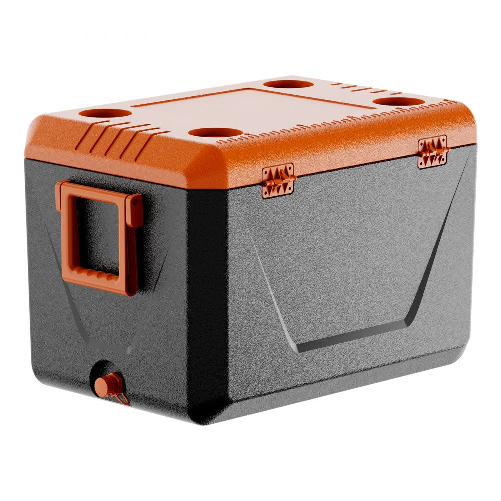 VEVOR Portable Cooler, 63 QT Hard Cooler with Ice Retention, Heavy-Duty Handles and Cup Holder, Lightweight Rigid Material Insulated Portable Cooler, Suitable for Family Picnics and Long Trips