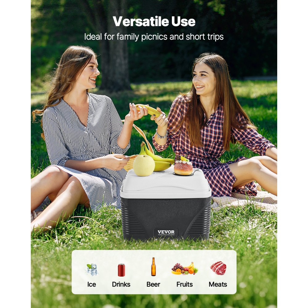 VEVOR Portable Cooler, 8.5 QT Hard Cooler with Ice Retention and Heavy-Duty Handles, Lightweight Rigid Material Insulated Portable Cooler, Suitable for Family Picnics and Short Trips