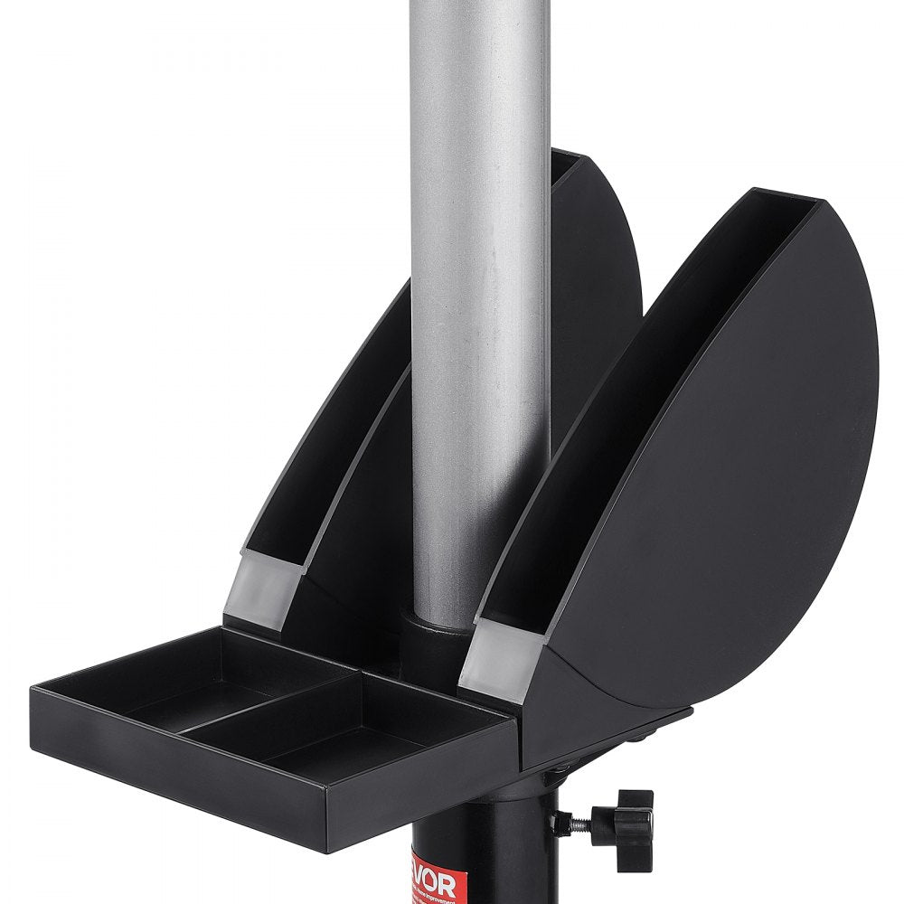 VEVOR Bench Grinder Stand, Bench Grinder Vise Floor Pedestal with 12" x 10" Mounting Plate, 5-Level Height Adjustable Pedestal Stand with Grinding Wheel Storage Compartment & Heavy-Duty Cast Iron Base