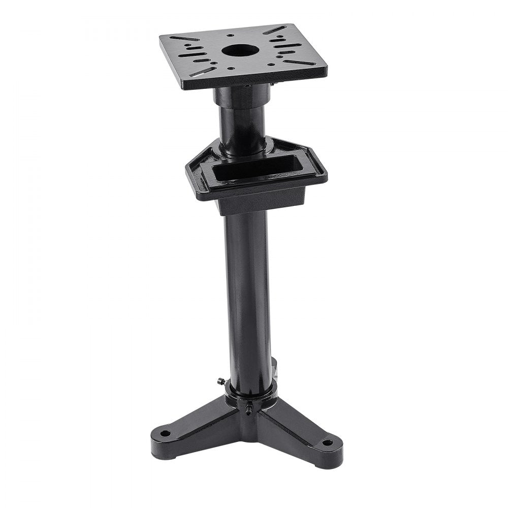 VEVOR Bench Grinder Stand, Heavy-Duty Bench Grinder and Vise Floor Pedestal with 10.6" x 10.6" Mounting Plate, Pre-Cut Mounting Slots & Water Pot, Compatible with Most Bench Grinders