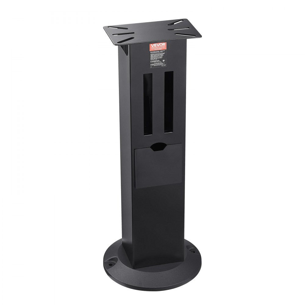 VEVOR Bench Grinder Stand, Heavy-Duty Bench Grinder and Vise Floor Pedestal with 11" x 6.7" Mounting Plate, Grinding Wheel Storage Compartments & Cast Iron Base, Compatible with Most Bench Grinders