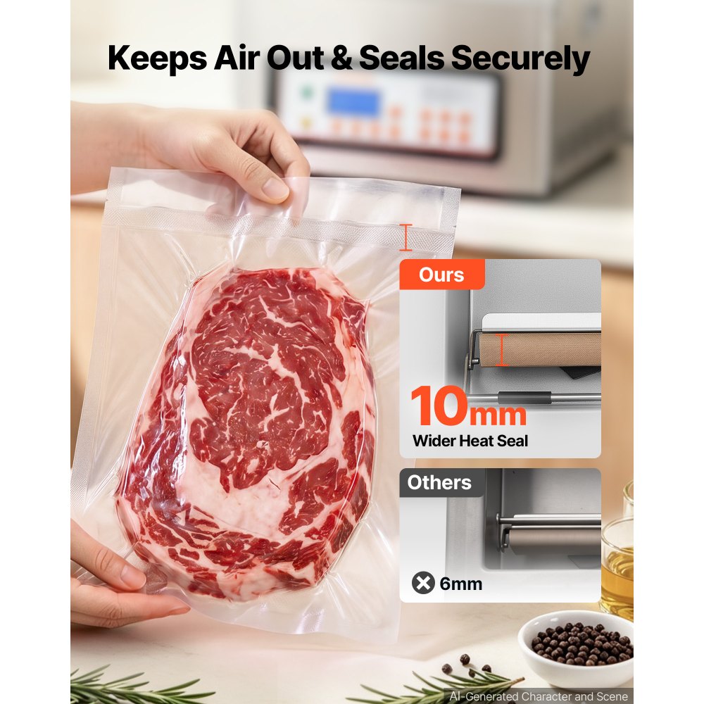 VEVOR Chamber Vacuum Sealer 3.1 Gal Chamber 12" Seal Bar Packing Machine, for Home Kitchen Use, 370W Commercial-Grade Oil Pump, Food Packaging Machine for Meats, Marinades, Mason Jar Kit & Sous Vide