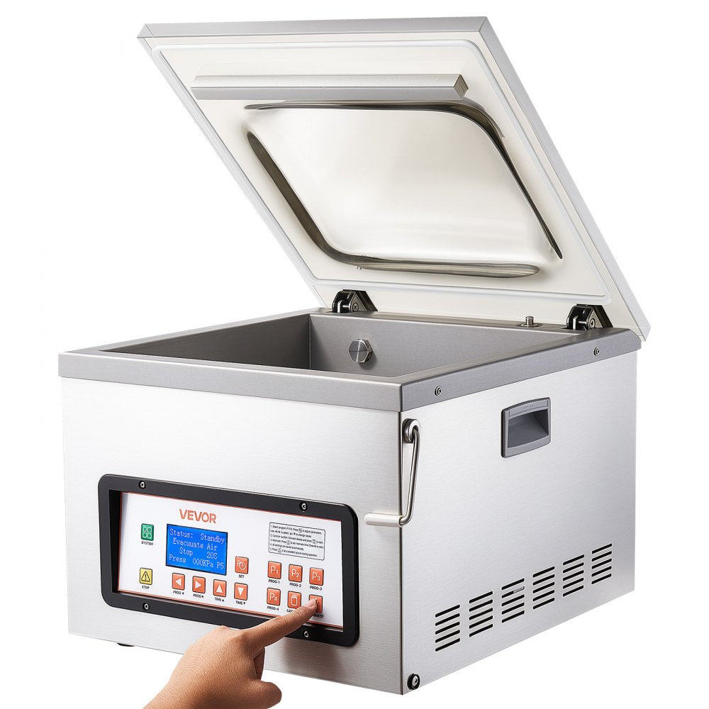 VEVOR Chamber Vacuum Sealer 3.1 Gal Chamber 12" Seal Bar Packing Machine, for Home Kitchen Use, 370W Commercial-Grade Oil Pump, Food Packaging Machine for Meats, Marinades, Mason Jar Kit & Sous Vide