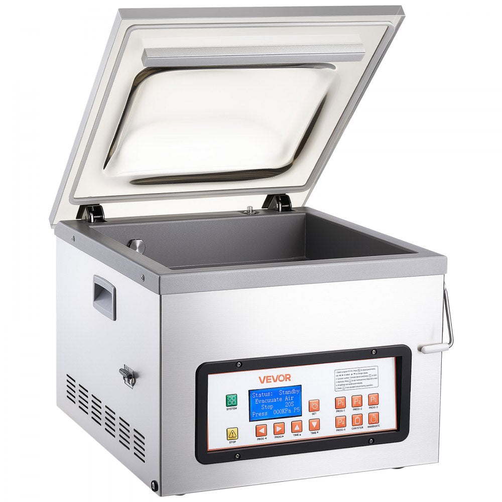 VEVOR Chamber Vacuum Sealer 3.1 Gal Chamber 12" Seal Bar Packing Machine, for Home Kitchen Use, 370W Commercial-Grade Oil Pump, Food Packaging Machine for Meats, Marinades, Mason Jar Kit & Sous Vide