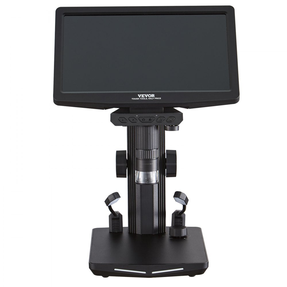 VEVOR 7" HDMI LCD Digital Microscope for Adults, Soldering Electron Microscope 1200X with IPS Screen, 8 LED Lights, 2 Flexible Side Lights, PC View, USB Coin Microscope for Windows/MacOS/TV, 32GB