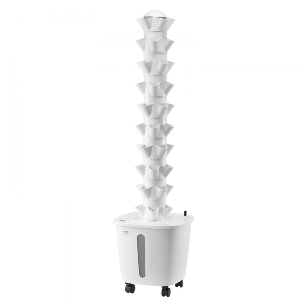 VEVOR Hydroponic Growing System, 50 Pods Vertical 10 Tiers Hydroponic Tower, Rolling Hydronic Garden with Water Pump & Wheels, Indoor Plants Germination Kit for Herbs Fruits & Vegetables