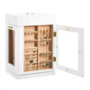 VEVOR Jewelry Box, 360° Rotating Jewelry Organizer with Magnetic Door, Acrylic Window and Built-in 4 Necklace Hooks, Spacious Storage Case with Metal Handles, Bottom Pad and Soft Flannel Lining, White