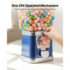VEVOR Gumball Machine for Kids, 17"H Home Candy Vending Machine, PC Gumball Dispenser, Bubble Gum Machine for Game Stores, Coin Operated Gumball Bank for Toy Capsules Bouncy Balls Candy, Blue