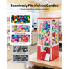 VEVOR Gumball Machine for Kids, 25" Height Home Vending Machine, PS Bouncy Balls Dispenser, Hold 230 Capsule Toys, Rectangle Bubble Gum Machine for Game Stores, Coin Operated Gumball Bank, Red