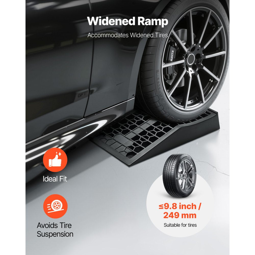 VEVOR Car Ramps, 2 PCS 20000 lbs GVW Capacity, 2.6 in Lift Height, Portable Low Profile Car Service Ramps for Home Garage Maintenance & Oil Changes, Heavy Duty for Low Chassis Vehicle & Support Jack