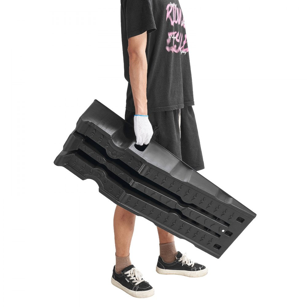 VEVOR Car Ramps, 2 PCS 16000 lbs GVW Capacity, 6.7 in Lift Height, Portable High Profile Car Service Ramps for Home Garage Maintenance and Oil Changes, Heavy Duty for Truck SUV Vehicle Repair, Black