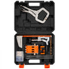 VEVOR Pocket Hole Jig Kit, 1/2 to 1-1/2 in Adjustable, Jig Pocket Hole System with Toolcase, C-Clamp, Step Drill, Hex Wrench, Drill Stop Ring, Square Drive Bit, Reinforced Metal Frame, for Woodworking