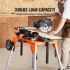 VEVOR Miter Saw Stand with Tabletop and Wheels, 330lbs Load Capacity Steel Collapsible Rolling Stand for Miter Saw, Adjustable Height and Length, Portable Compact and Folding Miter Saw Stand