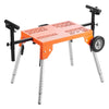VEVOR Miter Saw Stand with Tabletop and Wheels, 330lbs Load Capacity Steel Collapsible Rolling Stand for Miter Saw, Adjustable Height and Length, Portable Compact and Folding Miter Saw Stand