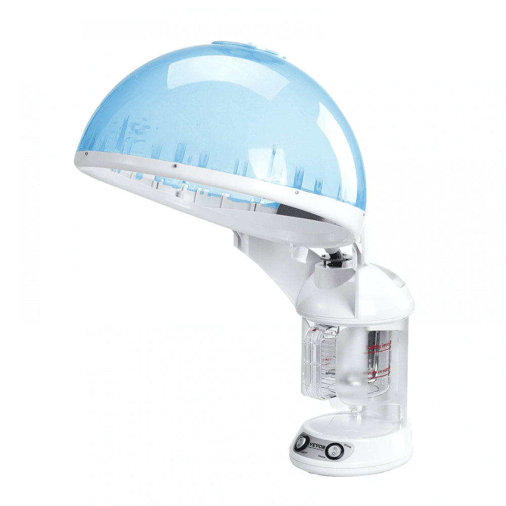 VEVOR Hair Steamer, 2-in-1 Professional Hair & Facial Steamer with Detachable Bonnet Hood, Nano Ionic & UV Ozone Face Steamer with 360° Rotatable Sprayer for Salon Spa Home Beauty