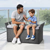 VEVOR Outdoor Storage Bench, 2-Person PE Rattan Storage Bench, 40 Gal Deck Box with Cushion & Side Handle, Supports up to 400 lbs, Weatherproof Outdoor Seating & Porch Decor for Patio Garden Balcony