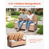 VEVOR Outdoor Storage Bench, 2-Person PE Rattan Storage Bench, 70 Gal Deck Box with Cushion, Supports up to 265 lbs, Weatherproof Outdoor Seating & Porch Decor for Patio Garden Balcony Yard