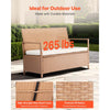 VEVOR Outdoor Storage Bench, 2-Person PE Rattan Storage Bench, 70 Gal Deck Box with Cushion, Supports up to 265 lbs, Weatherproof Outdoor Seating & Porch Decor for Patio Garden Balcony Yard