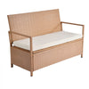 VEVOR Outdoor Storage Bench, 2-Person PE Rattan Storage Bench, 70 Gal Deck Box with Cushion, Supports up to 265 lbs, Weatherproof Outdoor Seating & Porch Decor for Patio Garden Balcony Yard