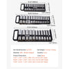 VEVOR Portable Socket Organizer Tray, 3-Piece Metric & SAE Socket Organizer Set, 1/4'', 3/8'' and 1/2'' Heavy-Duty Socket Holder with Handle & Magnetic Base for Tool Box Drawer, Hold up to 76 Sockets