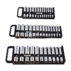 VEVOR Portable Socket Organizer Tray, 3-Piece Metric & SAE Socket Organizer Set, 1/4'', 3/8'' and 1/2'' Heavy-Duty Socket Holder with Handle & Magnetic Base for Tool Box Drawer, Hold up to 76 Sockets