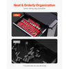 VEVOR Magnetic Socket Organizer Set, 3PCS Magnetic Socket Holder, 1/4'', 3/8'' & 1/2'' SAE Socket Trays with Clear Labels, Hold up to 68PCS Standard & Deep Sockets, Red (Sockets Not Included)