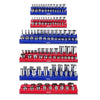 VEVOR Magnetic Socket Organizer Set, 6PCS Socket Holder, 1/4'', 3/8'' & 1/2'' Metric SAE Socket Trays with Clear Labels, Hold up to 143PCS Standard & Deep Sockets, Blue & Red (Sockets Not Included)