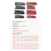 VEVOR Socket Organizer Set, 8PCS High-Rod Socket Holder, 1/4'', 3/8'' & 1/2'' Metric SAE Socket Trays with Clear Labels, Hold up to 176PCS Standard & Deep Sockets, Black & Red (Socket Not Included)