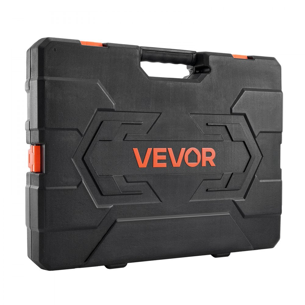 VEVOR Socket Set, 163 Pieces, 3/8 & 1/4 & 1/2 inch Drive Socket Tool Set, SAE and Metric, Deep and Standard, Mechanic Tool Kit with Storage Case, Chrome Plated CR-V Alloy Steel, for Automotive Repair