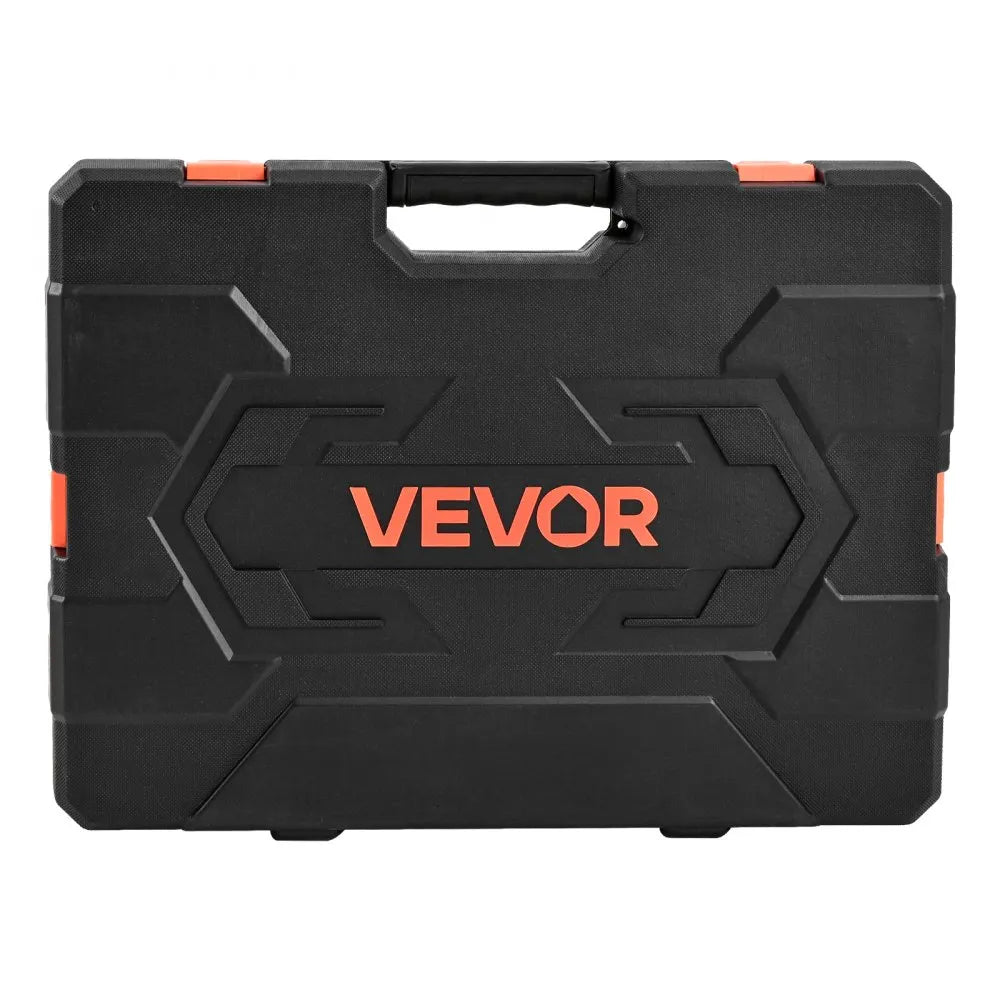 VEVOR Socket Set, 163 Pieces, 3/8 & 1/4 & 1/2 inch Drive Socket Tool Set, SAE and Metric, Deep and Standard, Mechanic Tool Kit with Storage Case, Chrome Plated CR-V Alloy Steel, for Automotive Repair