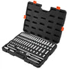 VEVOR Socket Set, 76 Pieces, 3/8 inch Drive Socket and Ratchet Set, SAE and Metric, Deep and Shallow, Mechanic Tool Kit with Accessories and Storage Case, CR-V Alloy Steel, for Automotive Repair